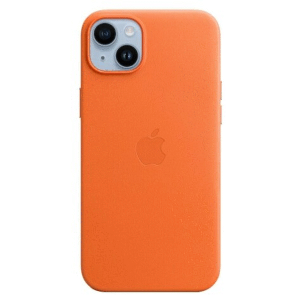 Apple iPhone 14 Plus Leather Case with MagSafe ? Premium Genuine Leather Protective Cover (Orange) | MPPF3