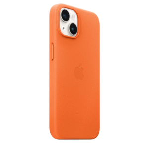 Apple iPhone 14 Plus Leather Case with MagSafe ? Premium Genuine Leather Protective Cover (Orange) | MPPF3