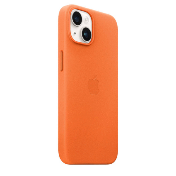 Apple iPhone 14 Plus Leather Case with MagSafe ? Premium Genuine Leather Protective Cover (Orange) | MPPF3