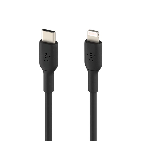 Belkin BoostCharge USB-C to Lightning Cable (2m/6.6ft, Black) ? Fast Charging iPhone & iPad MFi Certified Cable | CAA003BT2MBK