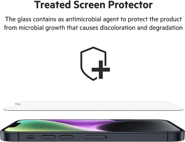 Belkin Tempered Glass Screen Protector for iPhone 14 Pro (2 Pack) ? Anti-Scratch, Transparent, Easy Install | OVA109ZZ