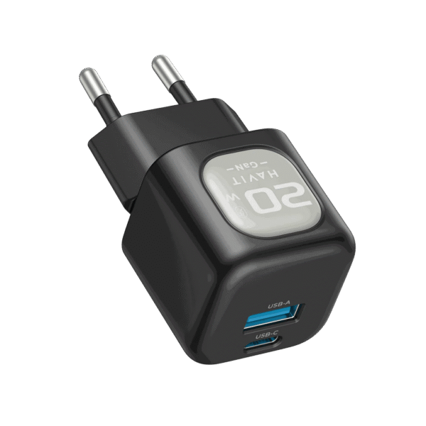 Havit ST925 20W Fast Travel Adapter with USB-C to Lightning Cable ? Black Charger for iPhone & iPad