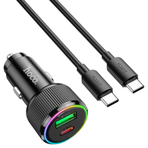 Hoco NZ14A 38W Dual Port Car Charger | USB-C PD + QC3.0 Fast Charging Adapter for iPhone & Android