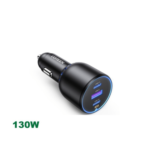 ugreen-macbookcharge-90413-1 UGREEN 130W 3-Port Fast Car Charger for iPhone, iPad, MacBook, Laptop & Android Phones | USB-C PD 3.1 & USB-A Quick Charge