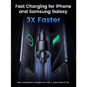 ugreen-macbookcharge-90413-3 UGREEN 130W 3-Port Fast Car Charger for iPhone, iPad, MacBook, Laptop & Android Phones | USB-C PD 3.1 & USB-A Quick Charge
