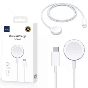 WIWU M9 Wireless Charger for Apple Watch ? Fast Magnetic USB-C Charging Cable ? White