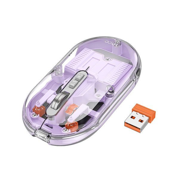 Hoco Magnetic Silent Transparent Mouse GM35 Transparent & Purple