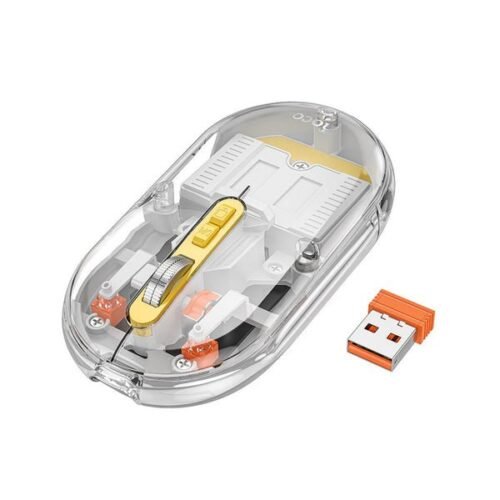 Hoco Magnetic Silent Transparent Mouse GM35 Transparent & Yellow