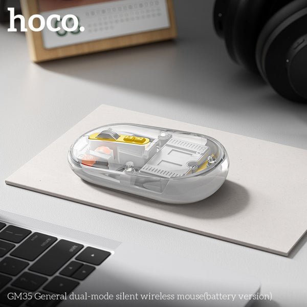 Hoco Magnetic Silent Transparent Mouse GM35 Transparent & Yellow