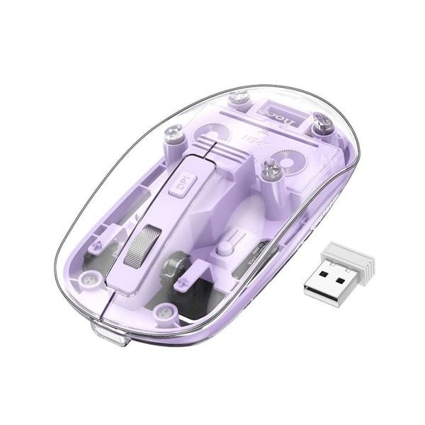 Hoco Crystals Dual Mode Wireless Mouse GM29 Transparent & Purple