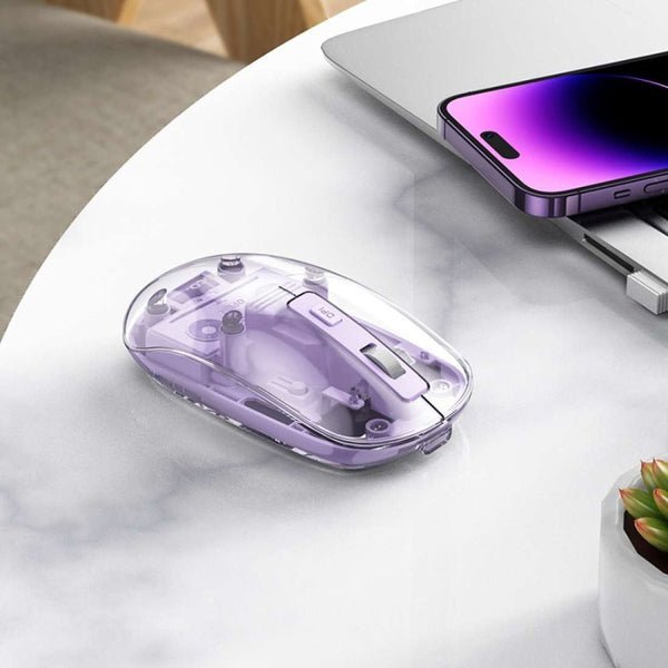 Hoco Crystals Dual Mode Wireless Mouse GM29 Transparent & Purple