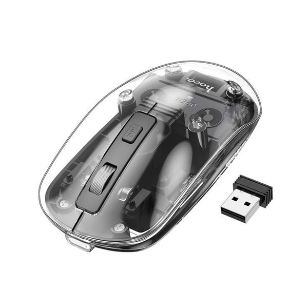 Hoco Crystals Dual Mode Wireless Mouse GM29 Transparent & Black