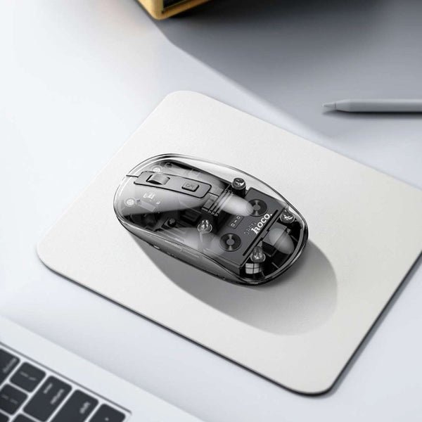 Hoco Crystals Dual Mode Wireless Mouse GM29 Transparent & Black