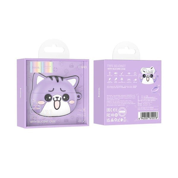 Hoco TWS Earbuds with Silicone Case EW48 Purple