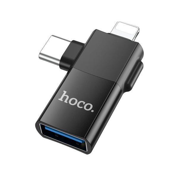 2025/11/1000339003.jpg Hoco 2 in 1 USB Adapter UA17 Black
