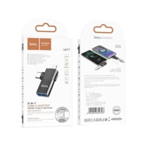2025/11/1000339006.jpg Hoco 2 in 1 USB Adapter UA17 Black