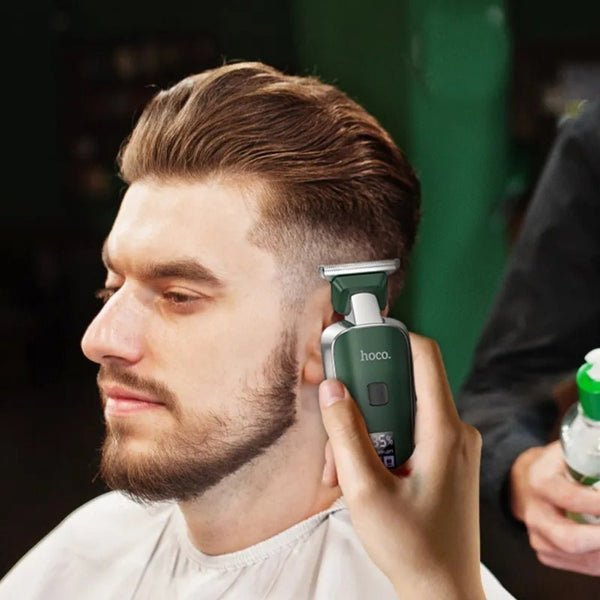 2025/11/1000339655.jpg Hoco Electric Hair Clipper HP23 Silver & Green