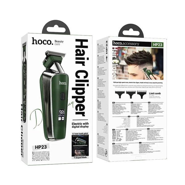 2025/11/1000339658.jpg Hoco Electric Hair Clipper HP23 Silver & Green