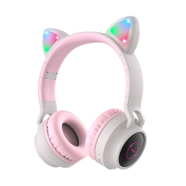 2025/11/1000339686.jpg Hoco Wireless Cat Ear Headphones W27 Gray & Pink