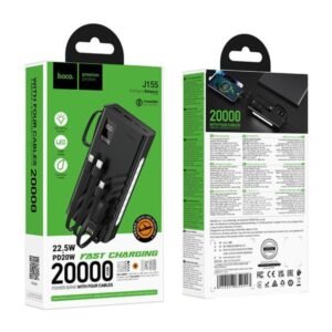 Hoco Power Bank 20000mAh with Cables Black