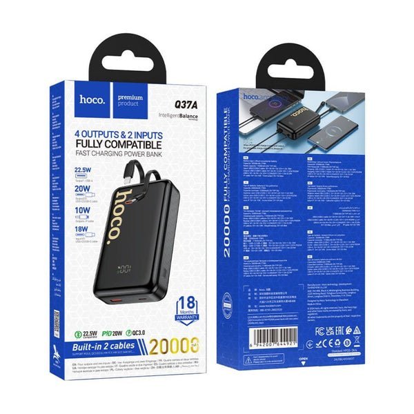 Hoco PD20W Power Bank 20000mAh Q37A Black