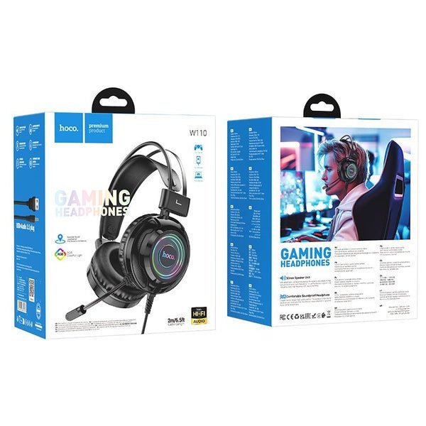 Hoco Wired RGB Gaming Headphones W110 Black