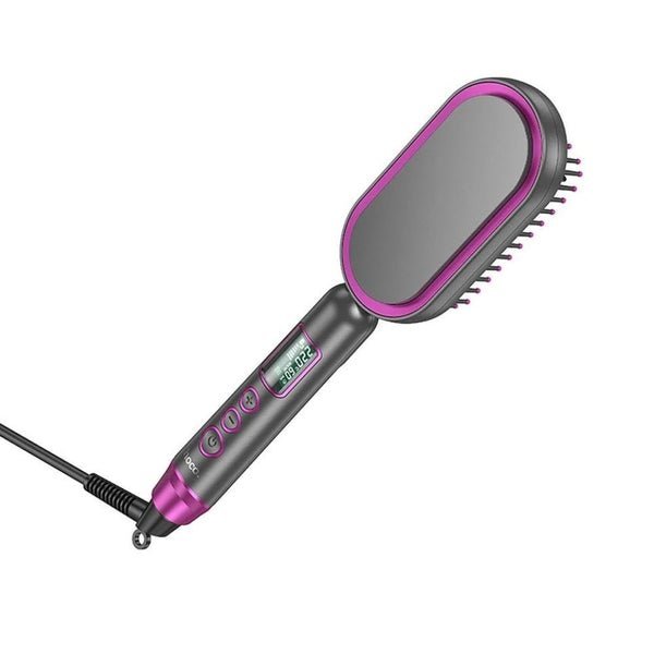 Hoco Electric Straight Hair Comb Brush HP44 Gray & Pink