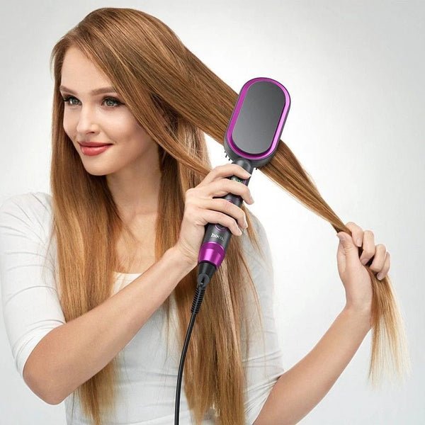Hoco Electric Straight Hair Comb Brush HP44 Gray & Pink
