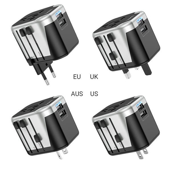 Hoco Wall Charger with Plug Converter AC5 Black & Silver