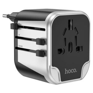 Hoco Wall Charger with Plug Converter AC5 Black & Silver