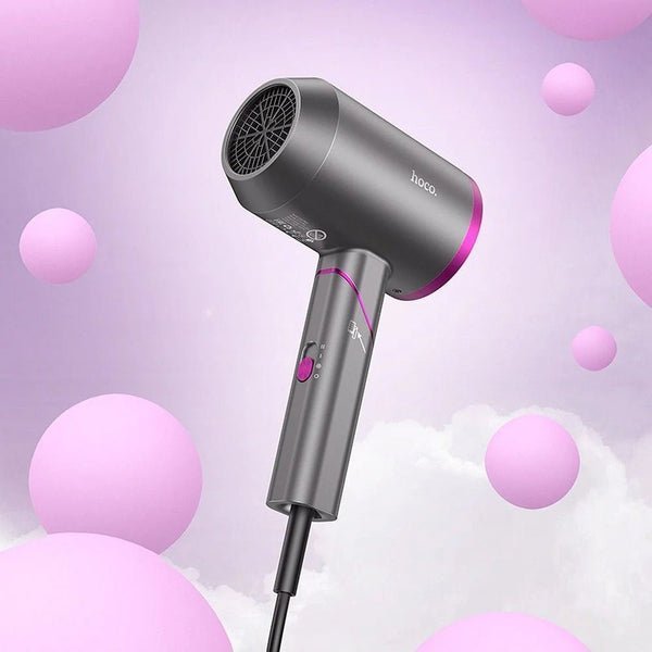 Hoco Hot and Cold Air Foldable Hair Dryer HP13 Plus Gray & Pink