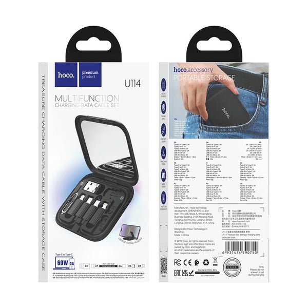 2025/12/1000344296.jpg Hoco Multifunction Charging Data Cable Set 60W U114 Black