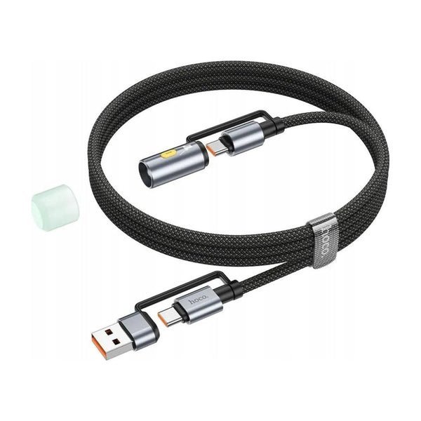 Hoco All in One Charging Cable USB-C with Led Light U138 Black