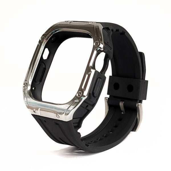 2025/12/1000347183.jpg Coteci Integrated Case Strap for Apple Watch Ultra 49mm Black & Silver