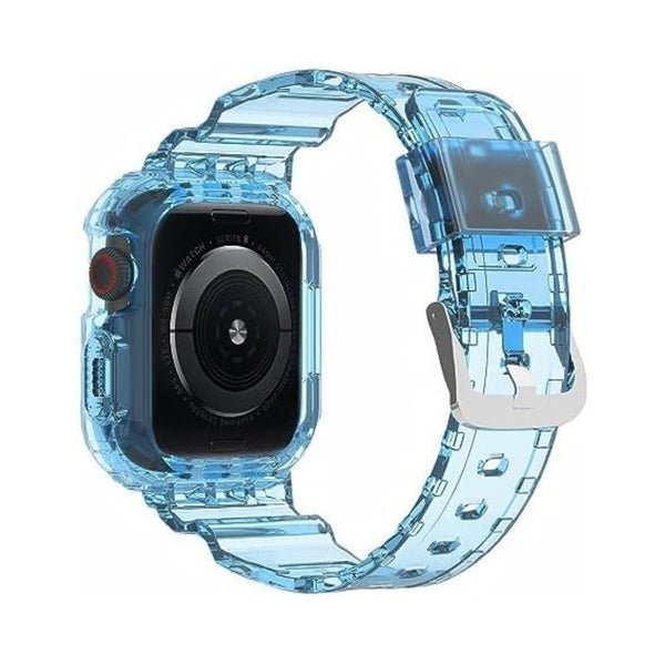 Coteci Integrated Case Strap for Apple Watch 44 45mm Blue