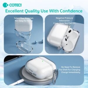 Coteci AirPods 4 Crystal Case Transparent