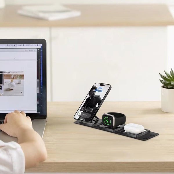 Coteci 4 in 1 Wireless Folding Charger Black