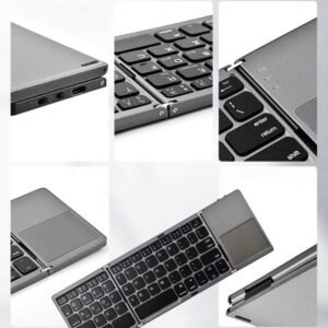 Coteci 63 Key Tri-fold Touchpad Keyboard Gray