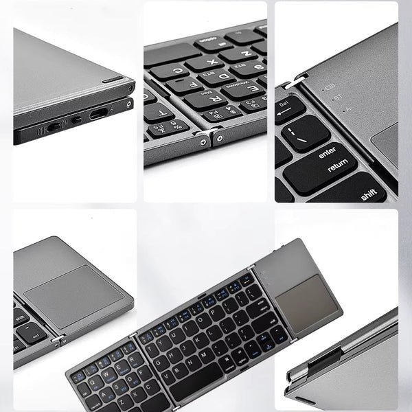 Coteci 63 Key Tri-fold Touchpad Keyboard Gray