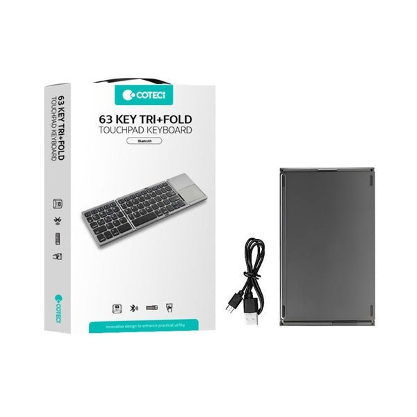 Coteci 63 Key Tri-fold Touchpad Keyboard Gray