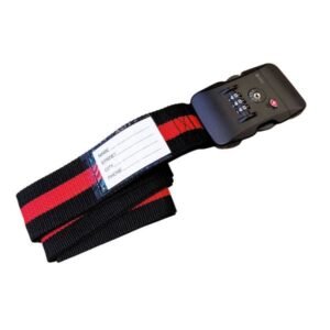 Coteci Customs Lock Buckle Luggage Strap Tag Set Black & Red