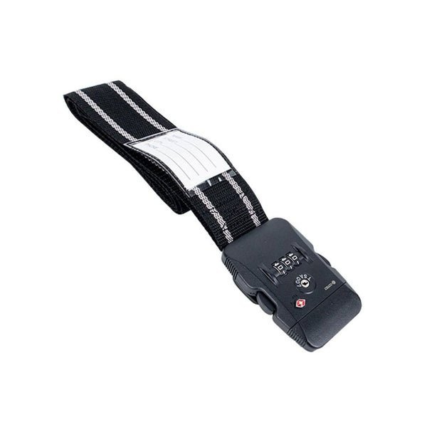 Coteci Customs Lock Buckle Luggage Strap Tag Set Black & Gray