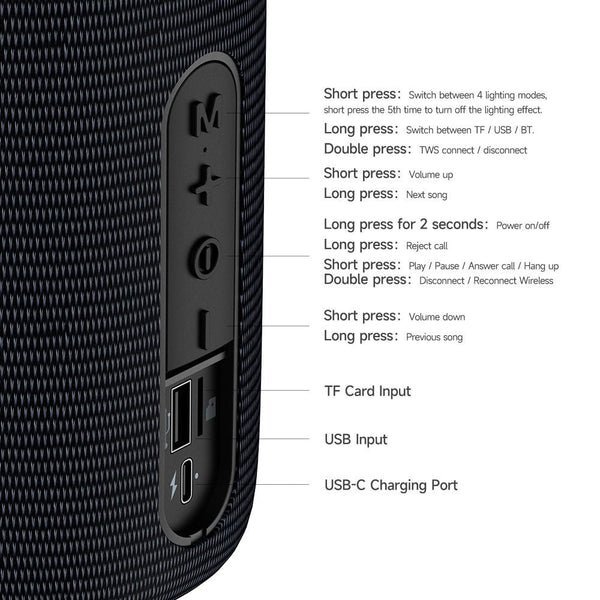 Mcdodo Portable Wireless Speaker BS-1410 Black