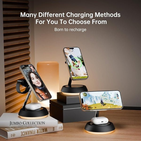2025/12/1000352040.jpg Mcdodo 3-in-1 15W Night Light Magnetic Wireless Charger Black