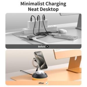 2025/12/1000352044.jpg Mcdodo 3-in-1 15W Night Light Magnetic Wireless Charger Black