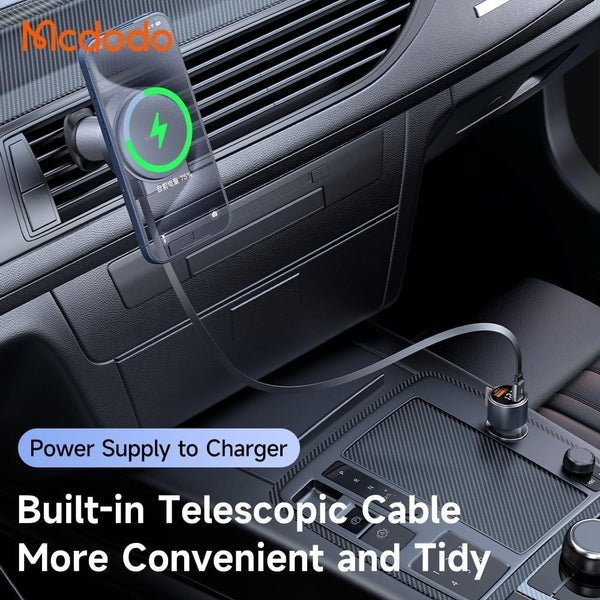 Mcdodo 15W Retractable Car Charger Black