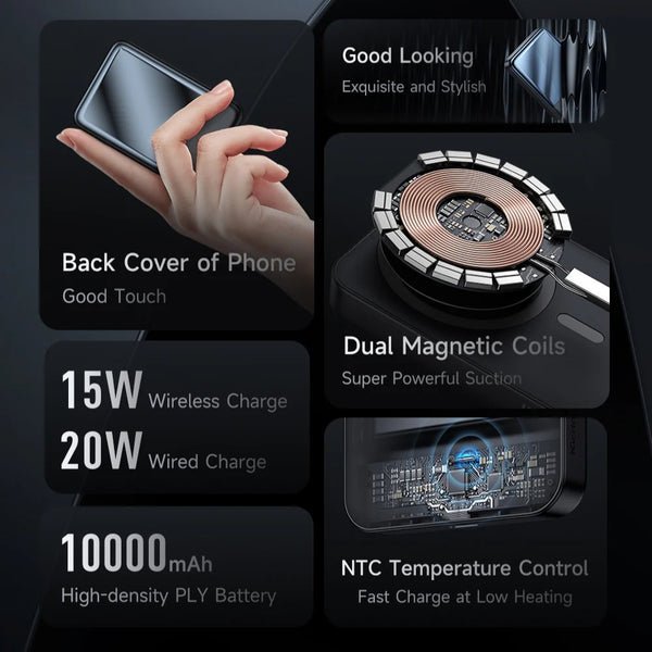 Mcdodo 20W Magnetic Wireless Charging 10000mAh Power Bank Black