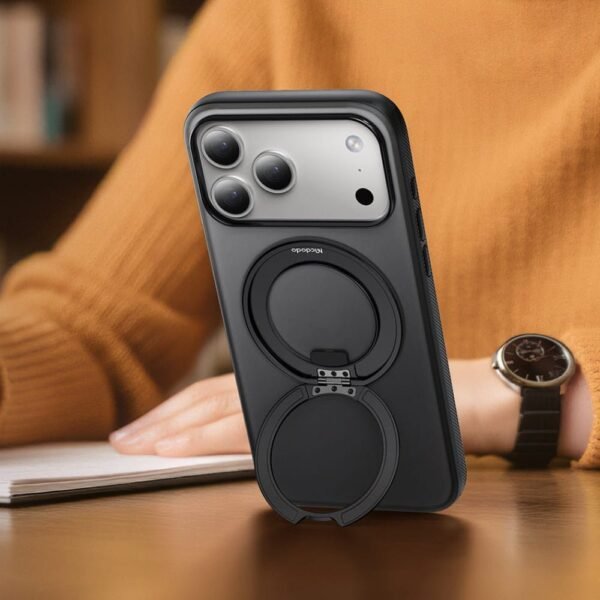 Mcdodo Magnetic Ring Stand Case for iPhone 17 Black