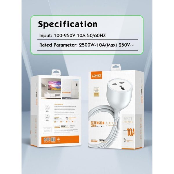 Ldnio AC Outlet Extension Power Socket SC1017 White