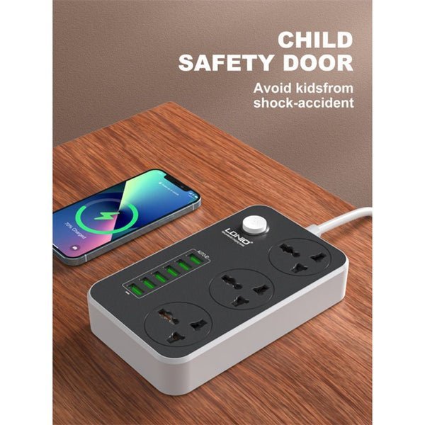 Ldnio 3 AC Outlets EU Power Strip SC3604 2500W